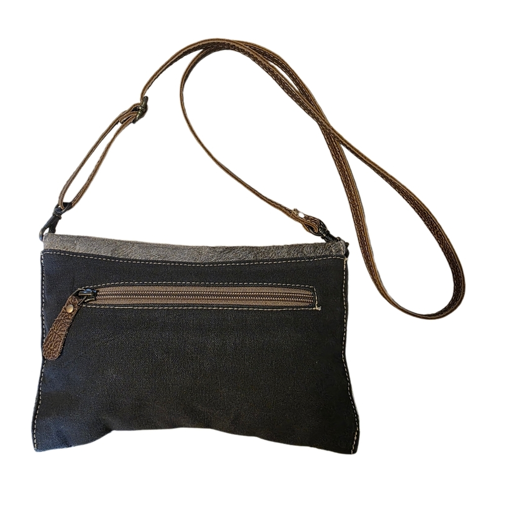 Myra canvas and cowhide small crossbody bag EUC - Picture 3 of 11